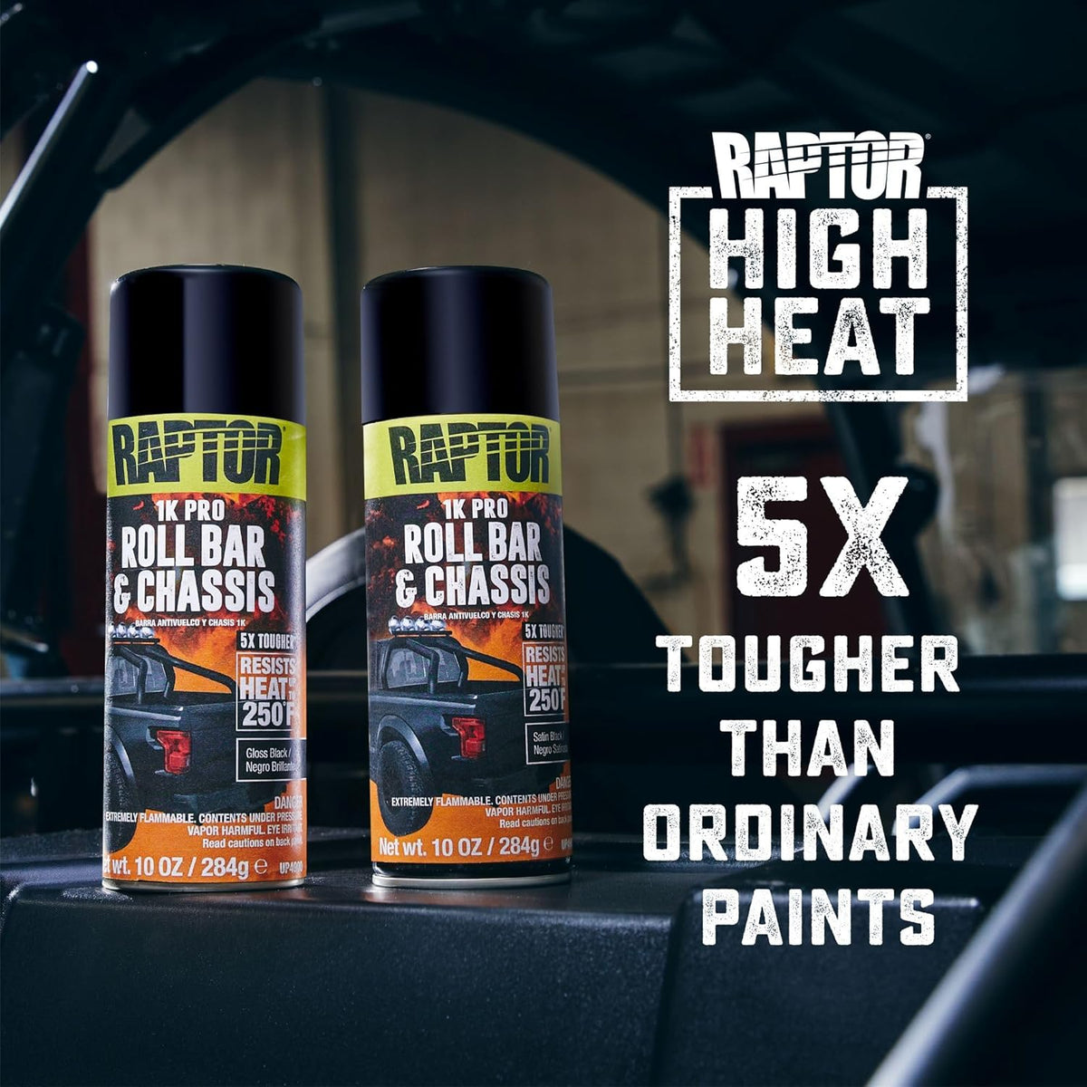 1K Roll Bar & Chassis, Automotive Spray Paint, Professional Grade, Durable Finish, Easy-To-Use, Gloss Black