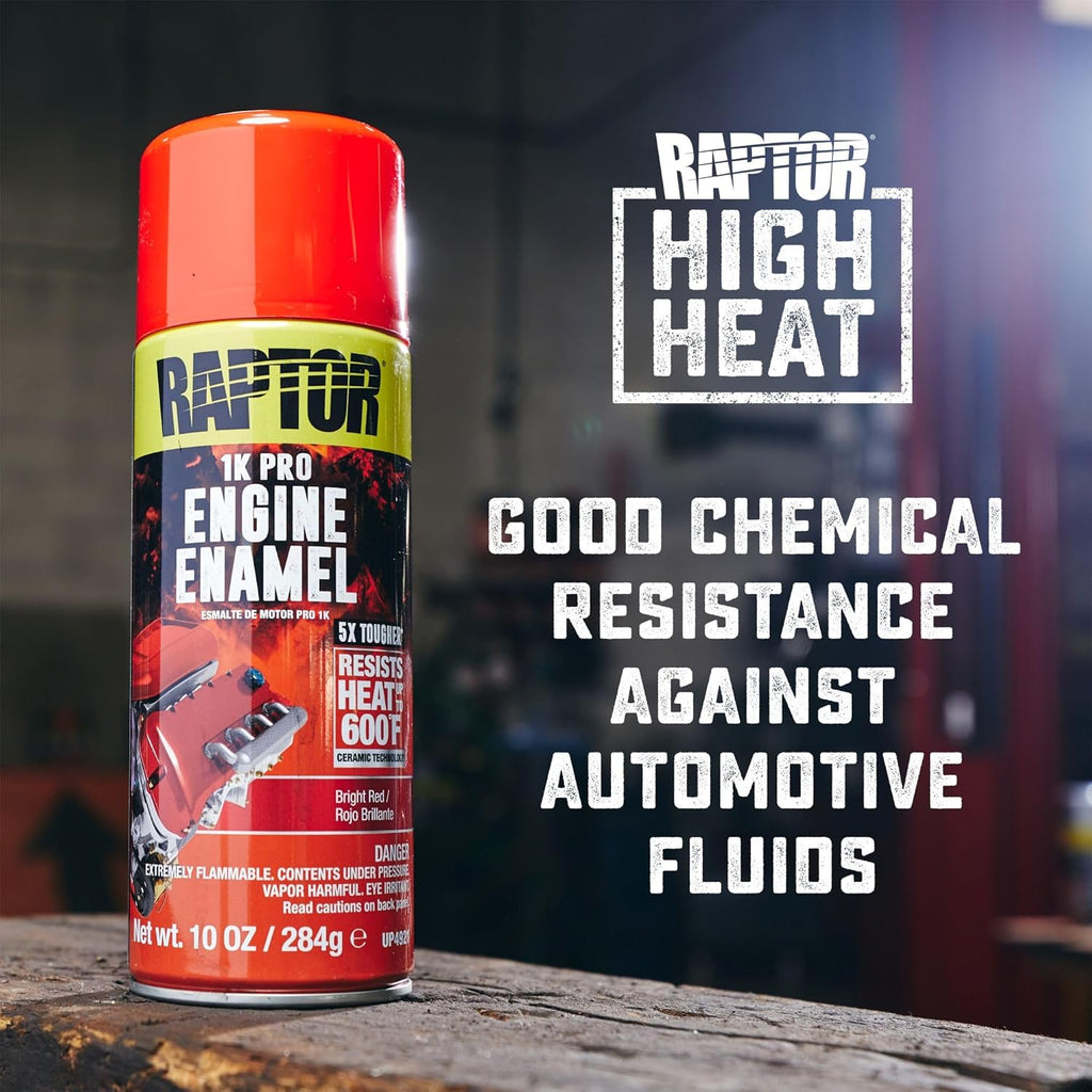 Engine Enamel Primer Spray, Professional Grade, Superior Adhesion For High Heat, Bright Red