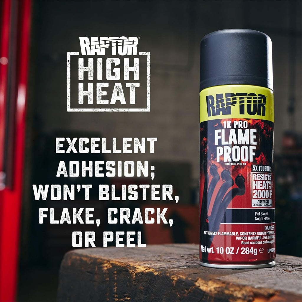 Flameproof Automotive Body Paint, Professional Grade, Extra Tough Protective Spray Paint For High Heat, Satin Clear
