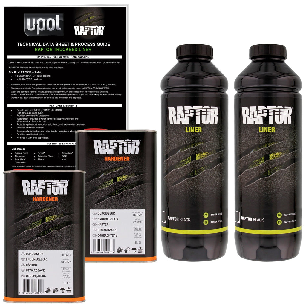 Black - U-POL Urethane Spray-On Truck Bed Liner & Texture Coating, 2 Quarts