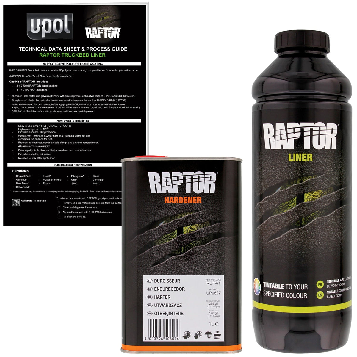 Tintable - U-POL Urethane Spray-On Truck Bed Liner & Texture Coating, 1 Liter