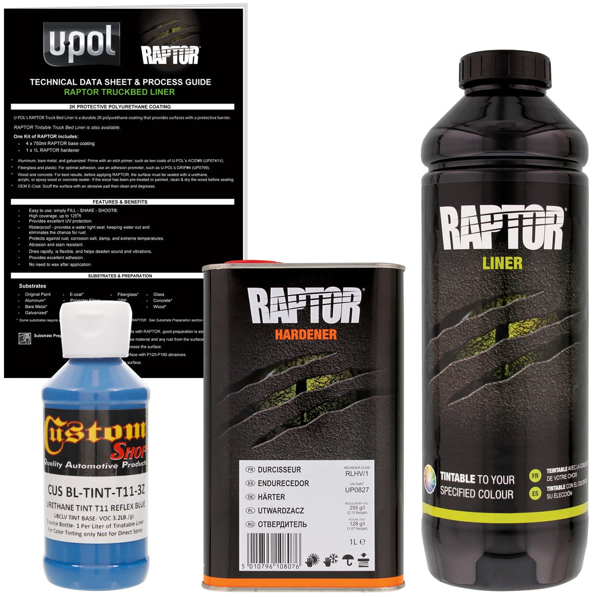 Reflex Blue - U-POL Urethane Spray-On Truck Bed Liner & Texture Coating, 1 Liter