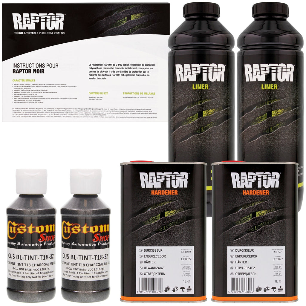 Charcoal Metallic - U-POL Urethane Spray-On Truck Bed Liner & Texture Coating, 2 Quarts