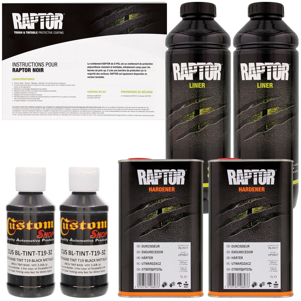 Black Metallic - U-POL Urethane Spray-On Truck Bed Liner & Texture Coating, 2 Quarts