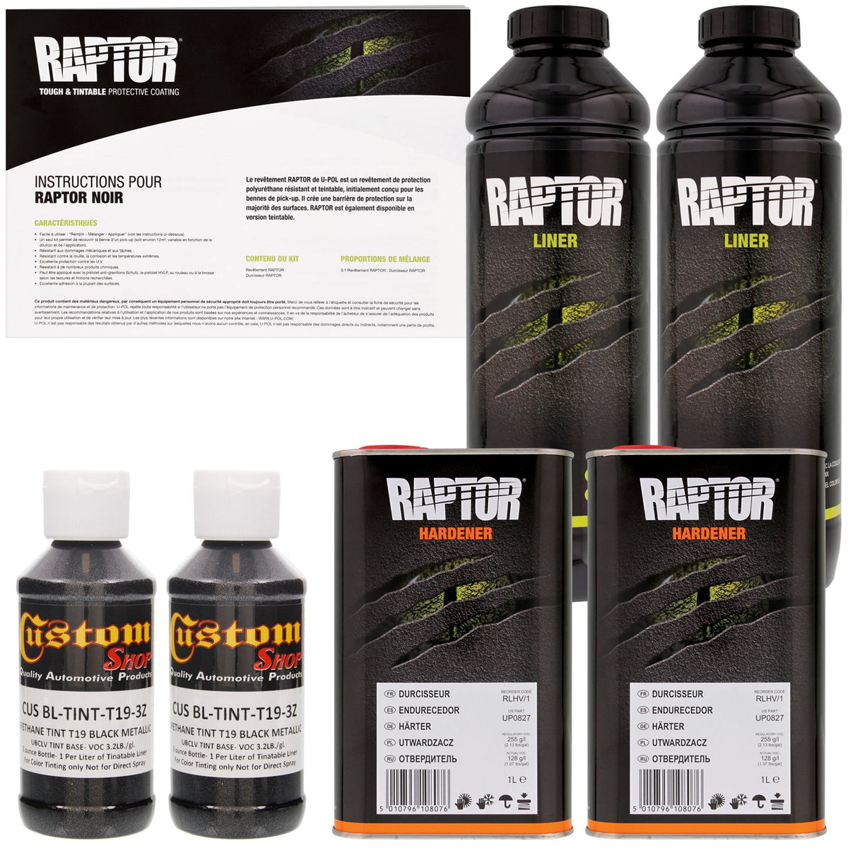 Black Metallic - U-POL Urethane Spray-On Truck Bed Liner & Texture Coating, 2 Quarts