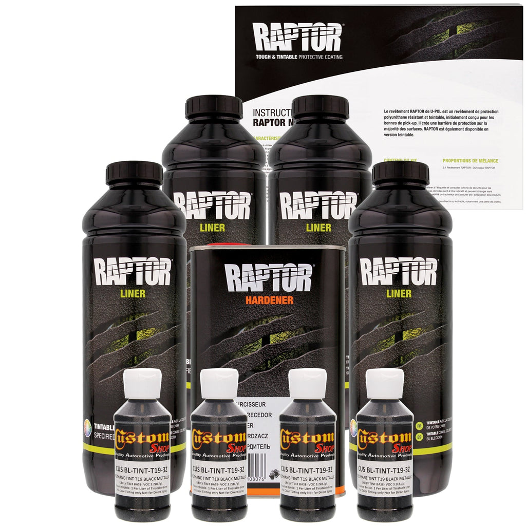 Black Metallic - U-POL Urethane Spray-On Truck Bed Liner & Texture Coating, 4 Quarts