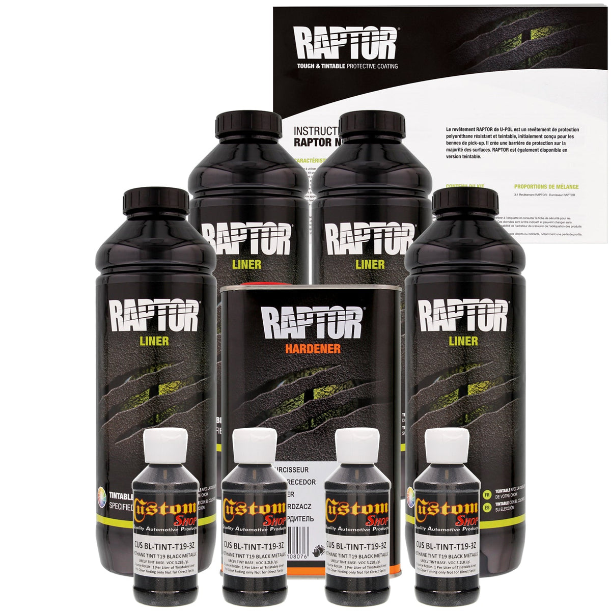 Black Metallic - U-POL Urethane Spray-On Truck Bed Liner & Texture Coating, 4 Quarts