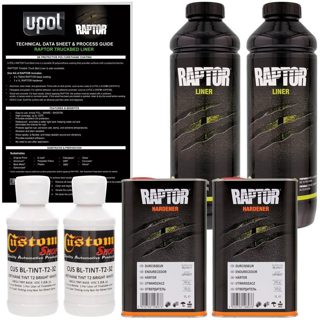 Bright White - U-POL Urethane Spray-On Truck Bed Liner & Texture Coating, 2 Quarts