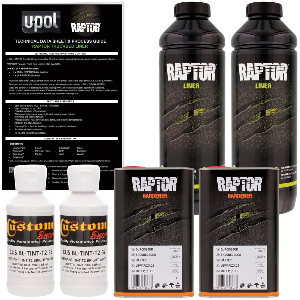 Bright White - U-POL Urethane Spray-On Truck Bed Liner & Texture Coating, 2 Quarts