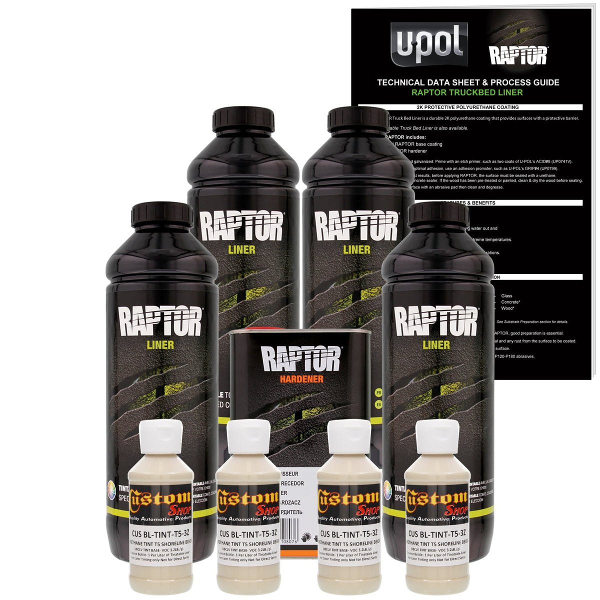 Shoreline Beige - U-POL Urethane Spray-On Truck Bed Liner & Texture Coating, 4 Quarts