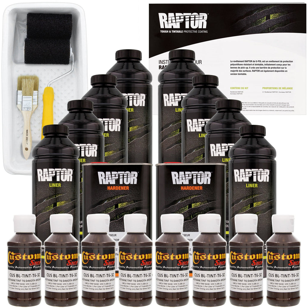 Dakota Brown - U-POL Urethane Roll-On Truck Bed Liner Kit with included Roller, Tray & Brush, 8 Quarts