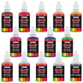 12 Color Pearlized Acrylic Airbrush Paint Set with Reducer & Cleaner, Ready to Spray, 1 oz. Bottles