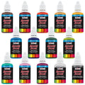 12 Color Secondary Opaque Acrylic Airbrush Paint Set with Reducer & Cleaner, Ready to Spray, 1 oz. Bottles