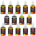 12 Color Acrylic Transparent Colors Airbrush Paint Set with Reducer & Cleaner, Ready to Spray, 1 oz. Bottles