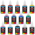 12 Color Primary Opaque Acrylic Airbrush Paint Set with Reducer & Cleaner, Ready to Spray, 1 oz. Bottles