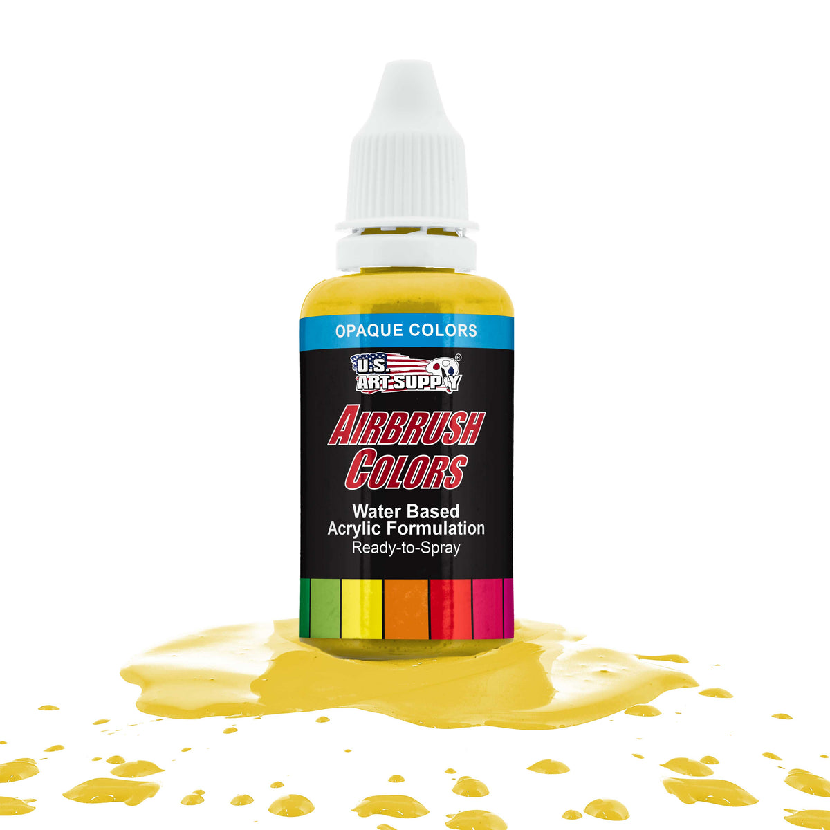 Bright Yellow, Opaque Acrylic Airbrush Paint, 1 oz. Ready to Spray