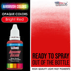 Bright Red, Opaque Acrylic Airbrush Paint, 1 oz. Ready to Spray
