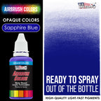 Sapphire Blue, Opaque Acrylic Airbrush Paint, 1 oz. Ready to Spray