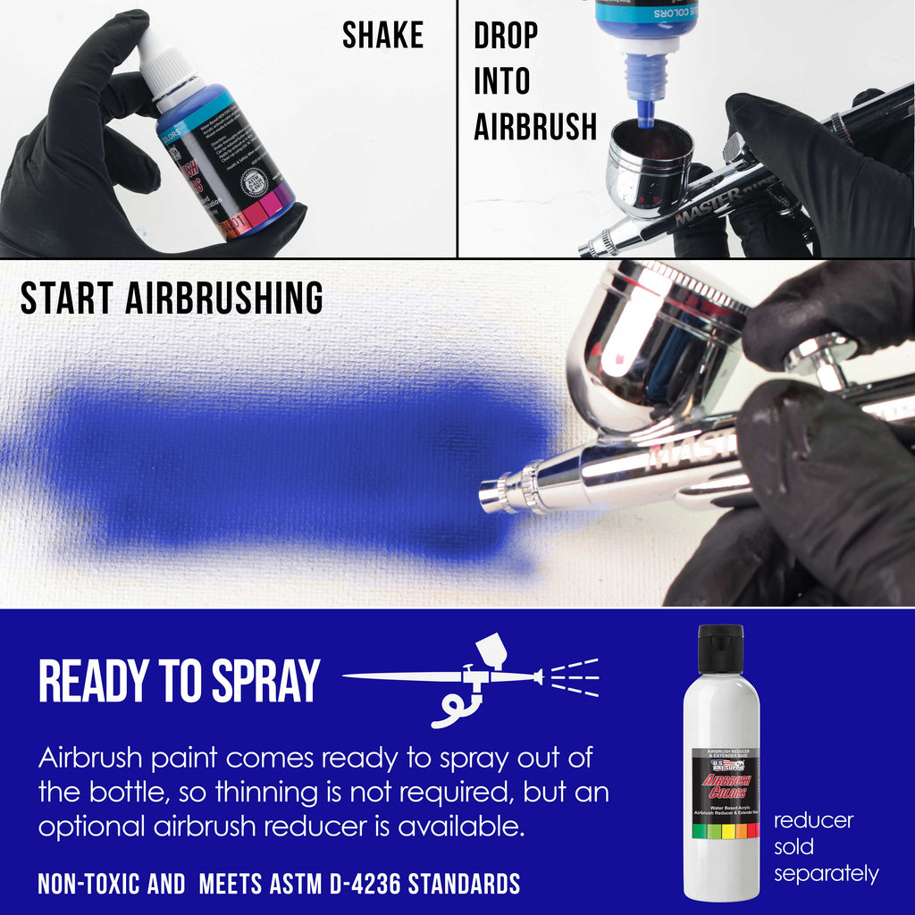 Sapphire Blue, Opaque Acrylic Airbrush Paint, 1 oz. Ready to Spray