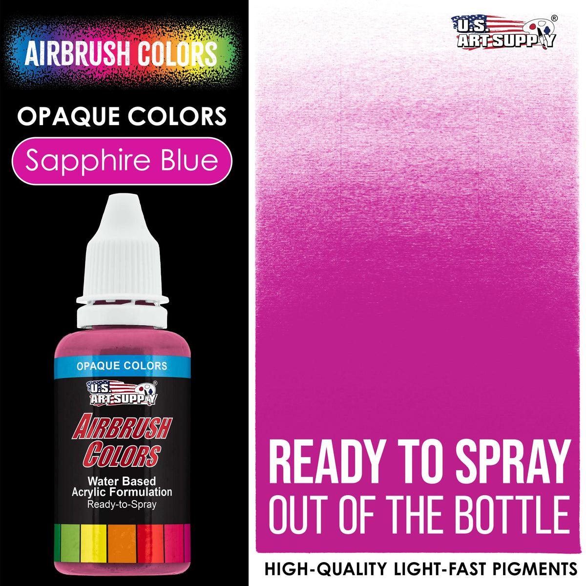 Hot Pink, Opaque Acrylic Airbrush Paint, 1 oz. Ready to Spray