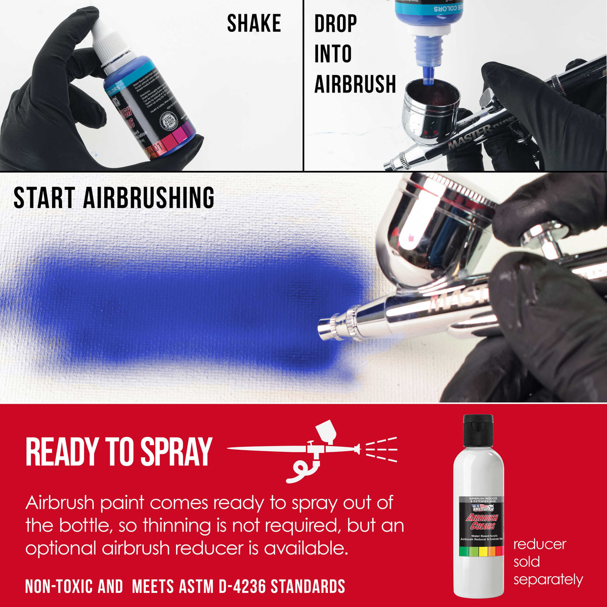 Crimson Red, Opaque Acrylic Airbrush Paint, 1 oz. Ready to Spray