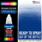 Phthalo Blue, Opaque Acrylic Airbrush Paint, 1 oz. Ready to Spray