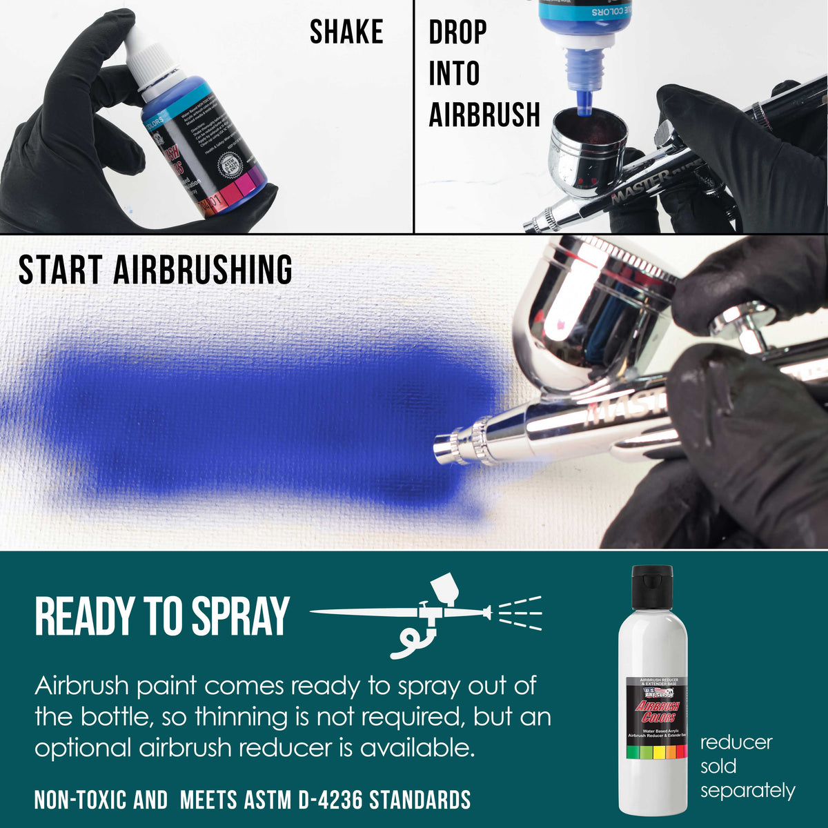 Phthalo Green, Opaque Acrylic Airbrush Paint, 1 oz. Ready to Spray