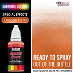 Orange Pearl, Pearlized Special Effects Acrylic Airbrush Paint, 1 oz. Ready to Spray