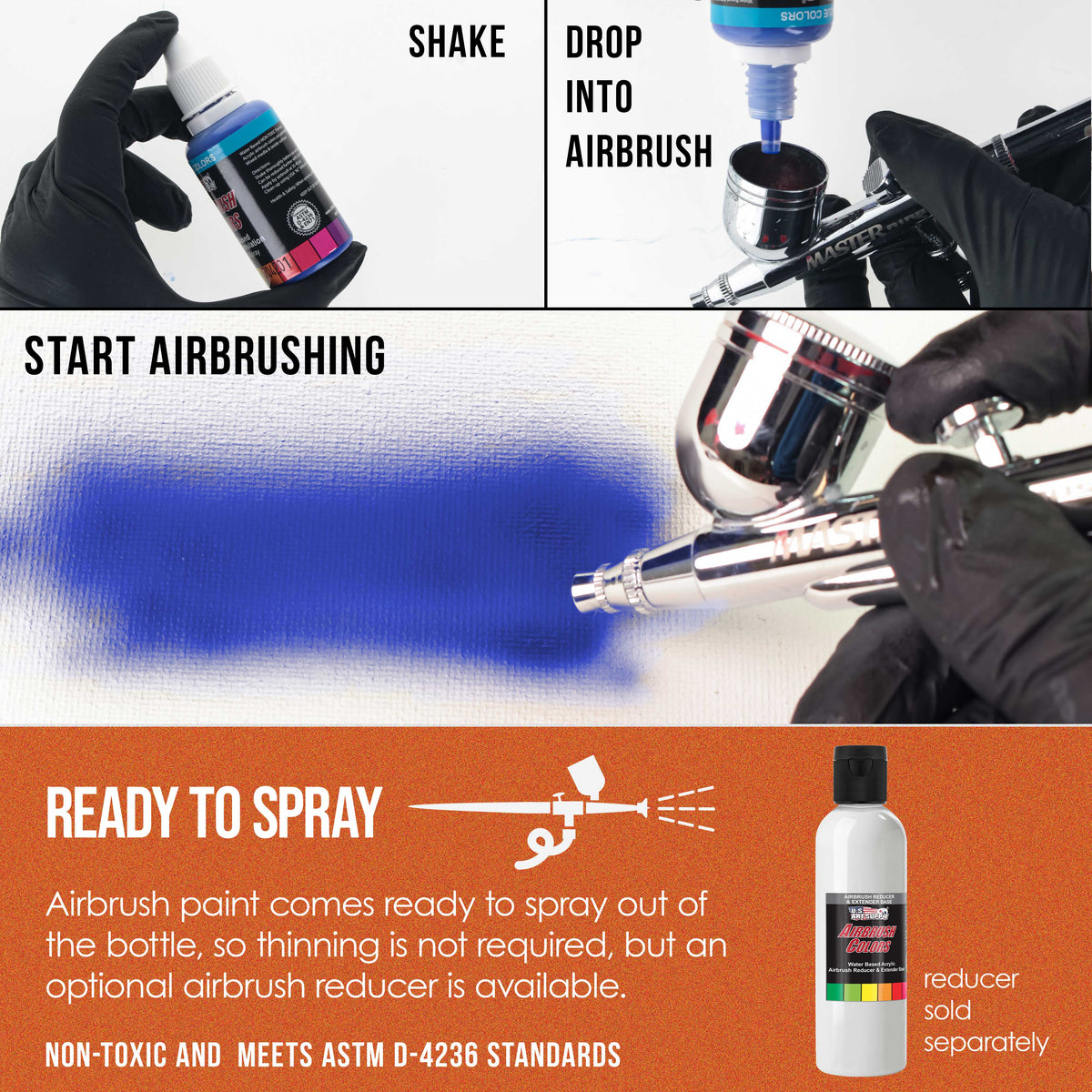 Orange Pearl, Pearlized Special Effects Acrylic Airbrush Paint, 1 oz. Ready to Spray