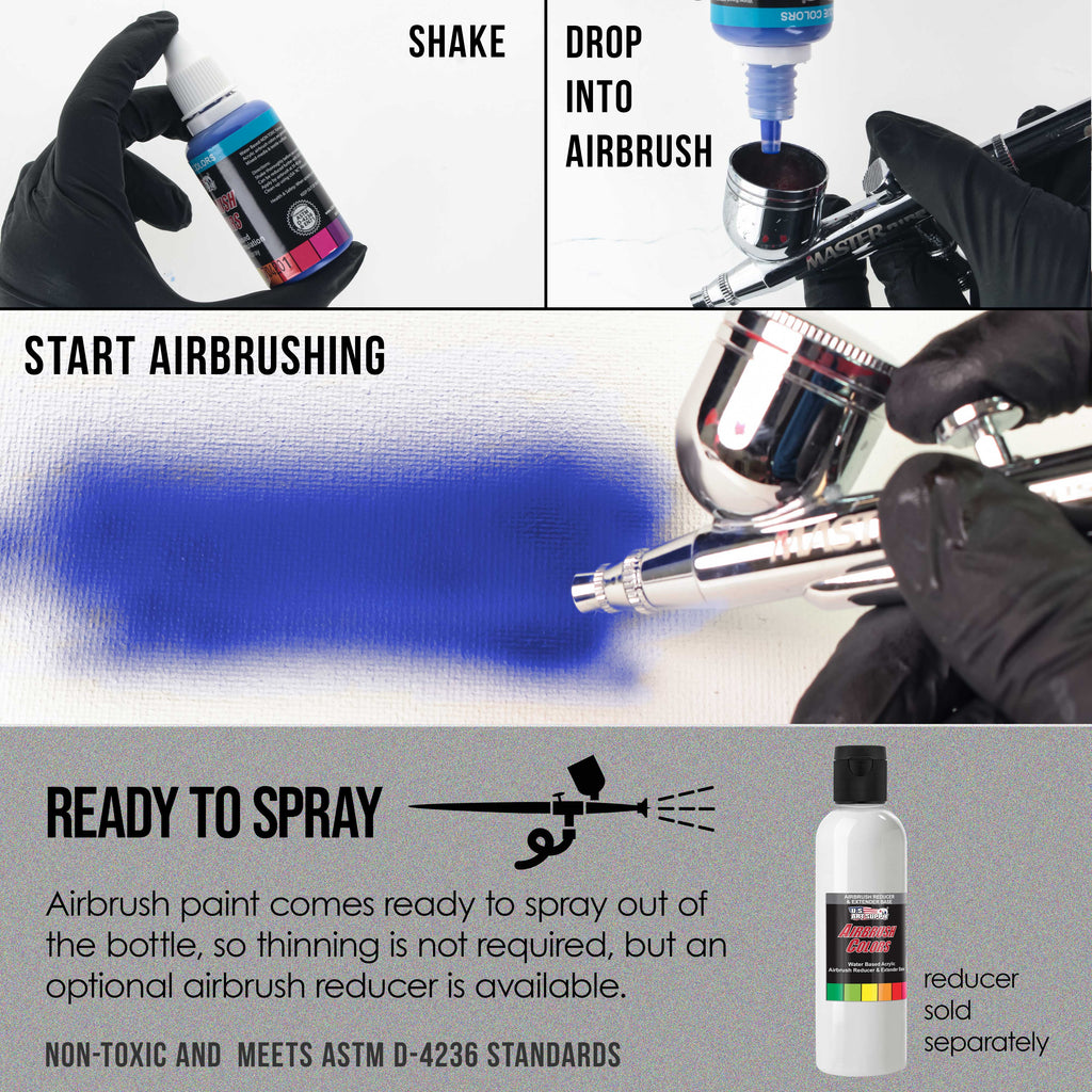 Silver Pearl, Pearlized Special Effects Acrylic Airbrush Paint, 1 oz. Ready to Spray