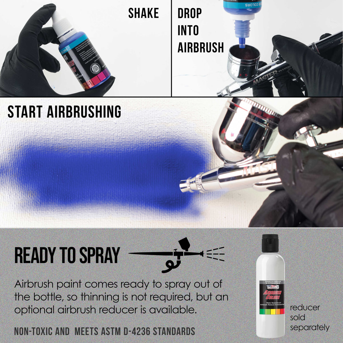 Silver Pearl, Pearlized Special Effects Acrylic Airbrush Paint, 1 oz. Ready to Spray