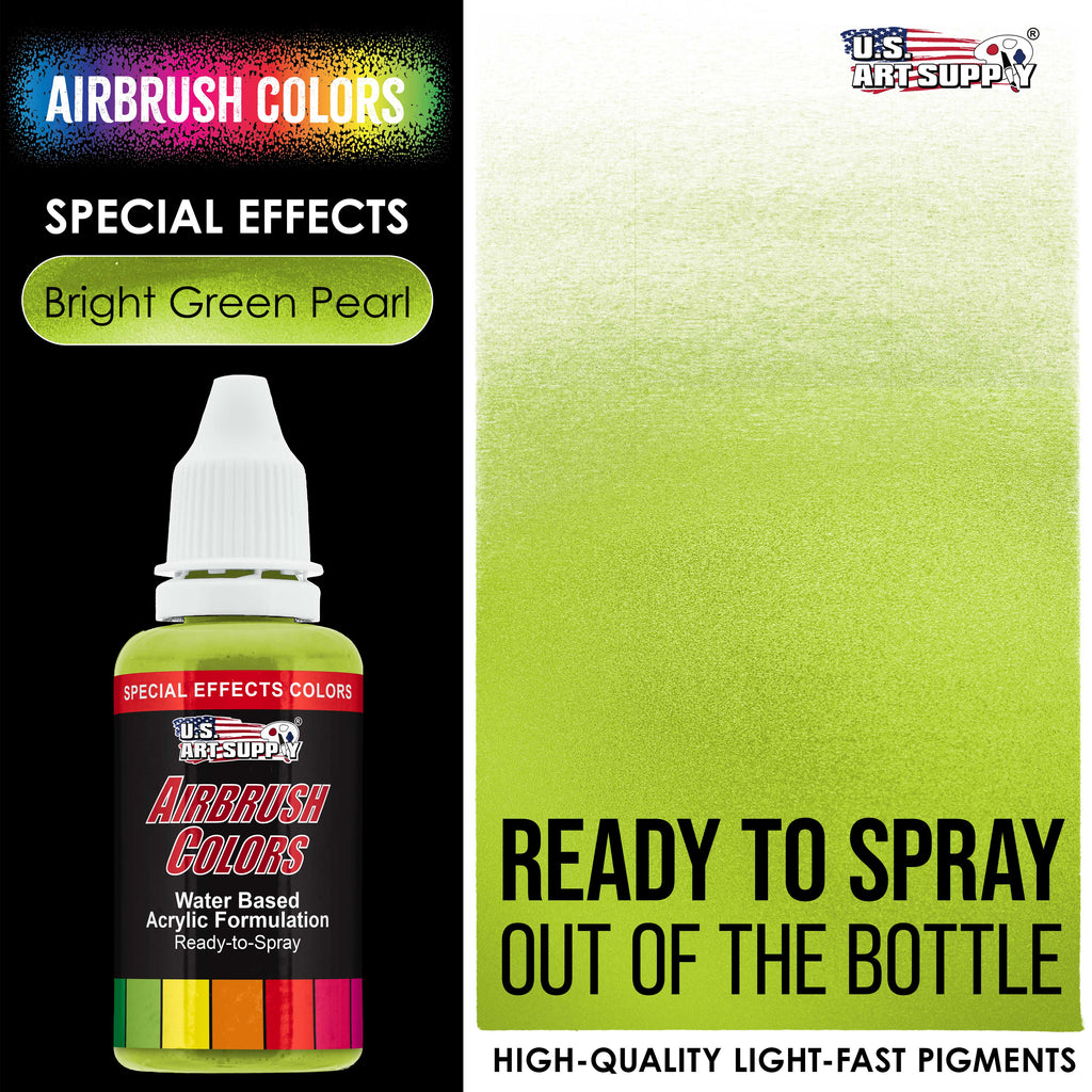 Bright Green Pearl, Pearlized Special Effects Acrylic Airbrush Paint, 1 oz. Ready to Spray