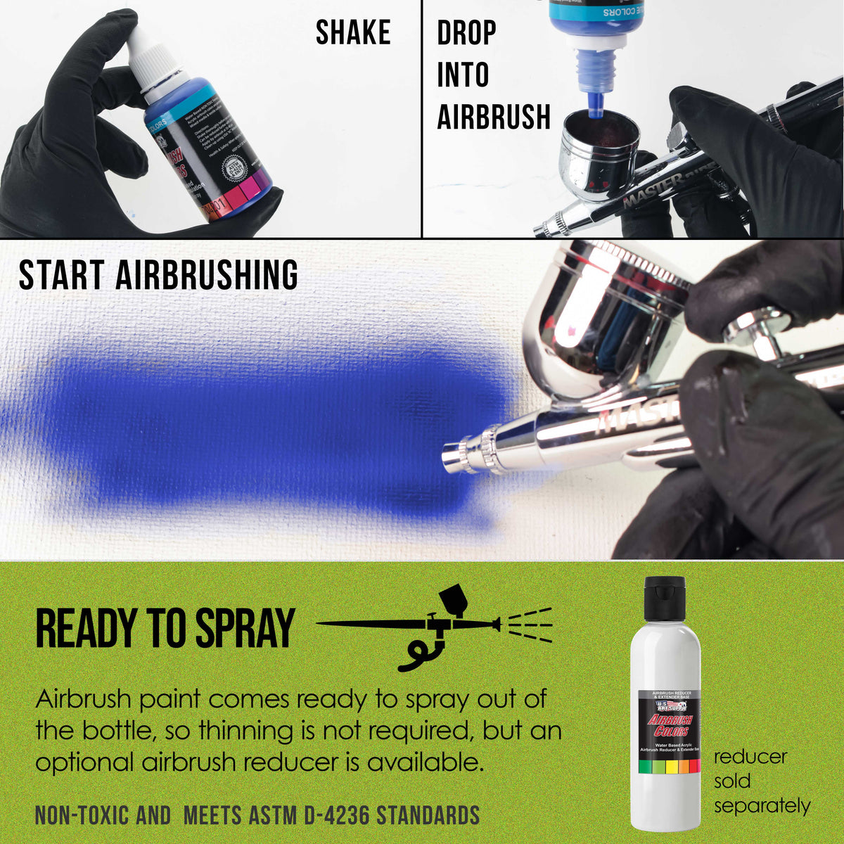 Bright Green Pearl, Pearlized Special Effects Acrylic Airbrush Paint, 1 oz. Ready to Spray