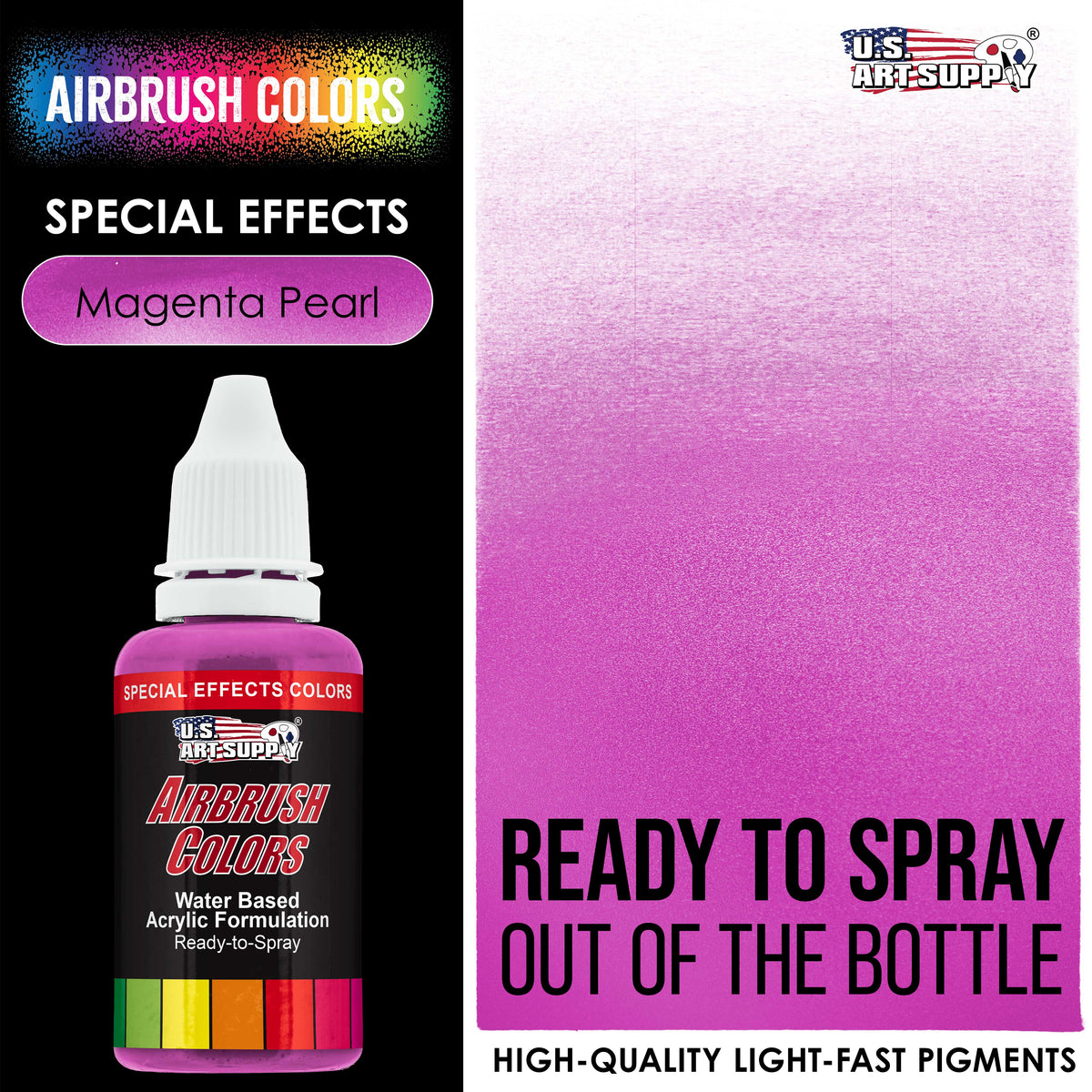 Magenta Pearl, Pearlized Special Effects Acrylic Airbrush Paint, 1 oz. Ready to Spray
