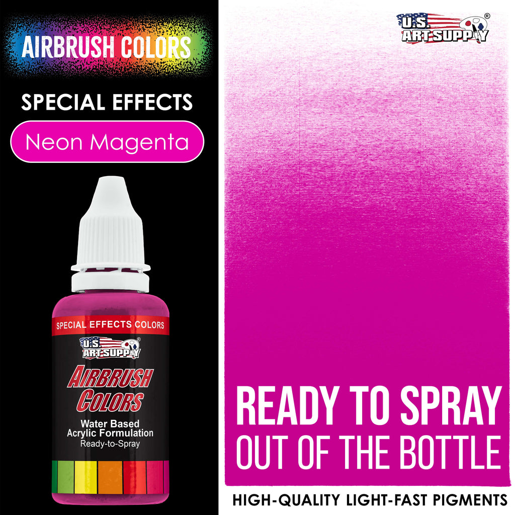 Neon Magenta, Fluorescent Special Effects Acrylic Airbrush Paint, 1 oz. Ready to Spray