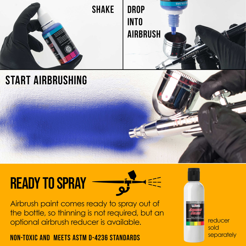 Neon Yellow, Fluorescent Special Effects Acrylic Airbrush Paint, 1 oz. Ready to Spray