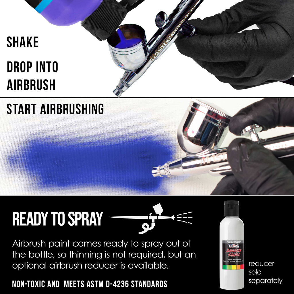 Deep Black, Transparent Acrylic Airbrush Paint - 8 oz. Ready to Spray