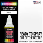 White, Transparent Acrylic Airbrush Paint, 1 oz. Ready to Spray