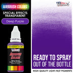 Deep Purple, Transparent Acrylic Airbrush Paint, 1 oz. Ready to Spray