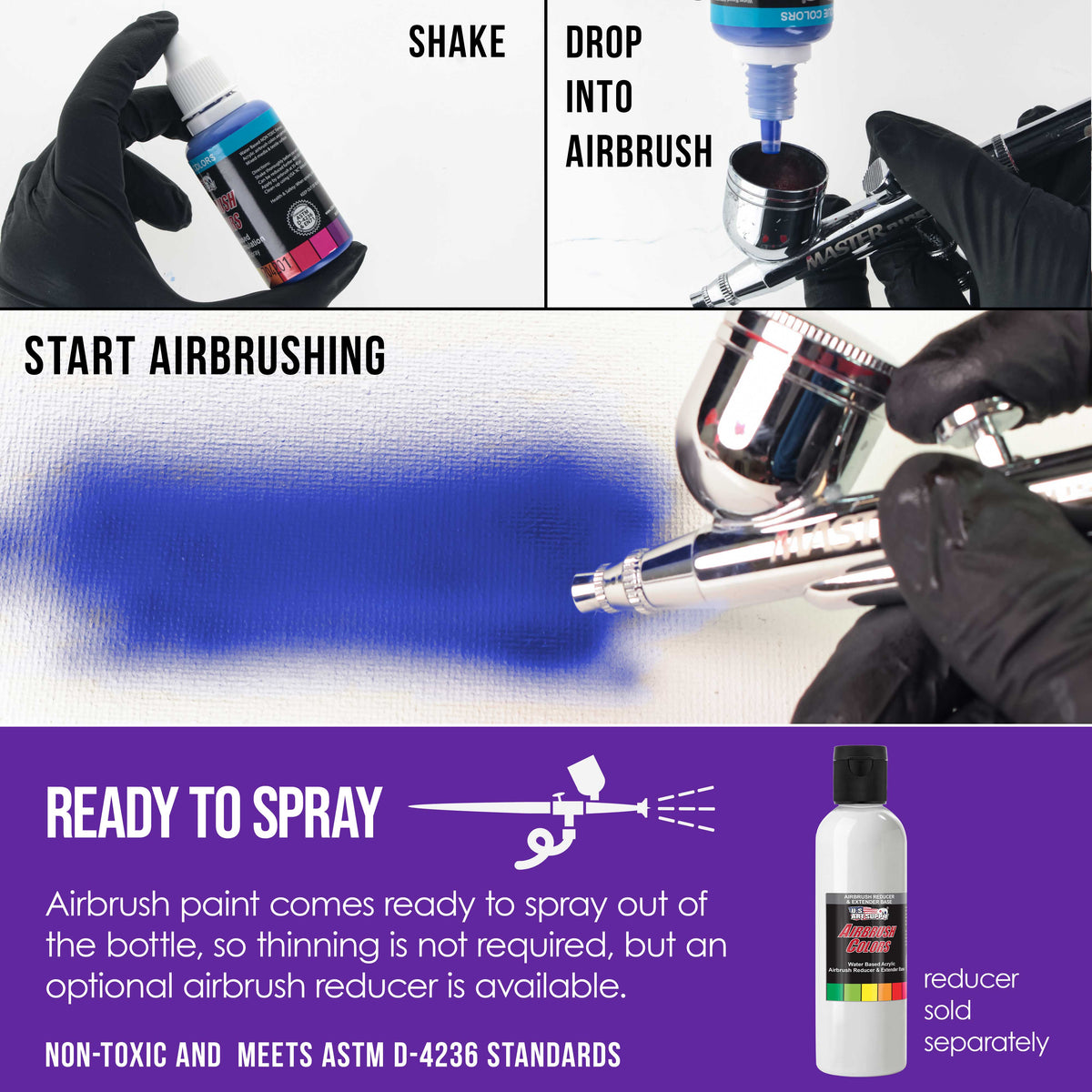 Deep Purple, Transparent Acrylic Airbrush Paint, 1 oz. Ready to Spray