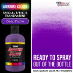 Deep Purple, Transparent Acrylic Airbrush Paint, 8 oz. Ready to Spray