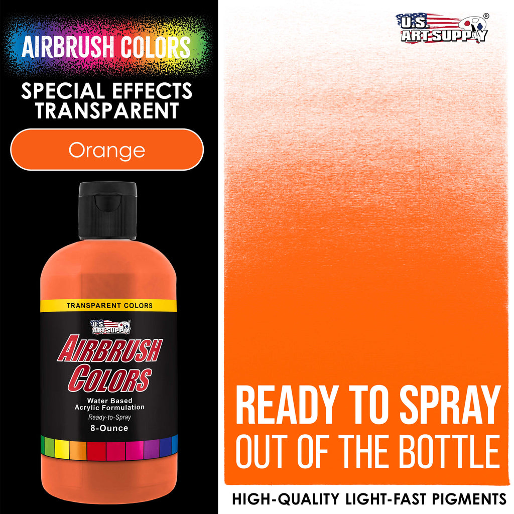 Orange, Transparent Acrylic Airbrush Paint, 8 oz. Ready to Spray