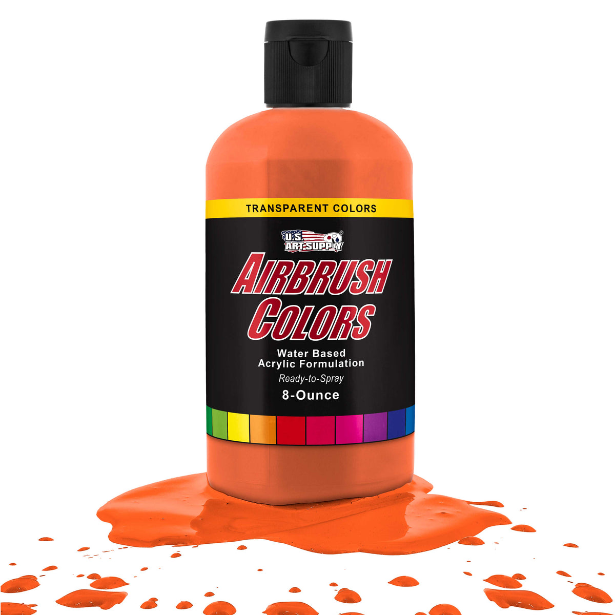 Orange, Transparent Acrylic Airbrush Paint, 8 oz. Ready to Spray