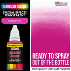 Magenta, Transparent Acrylic Airbrush Paint, 1 oz. Ready to Spray