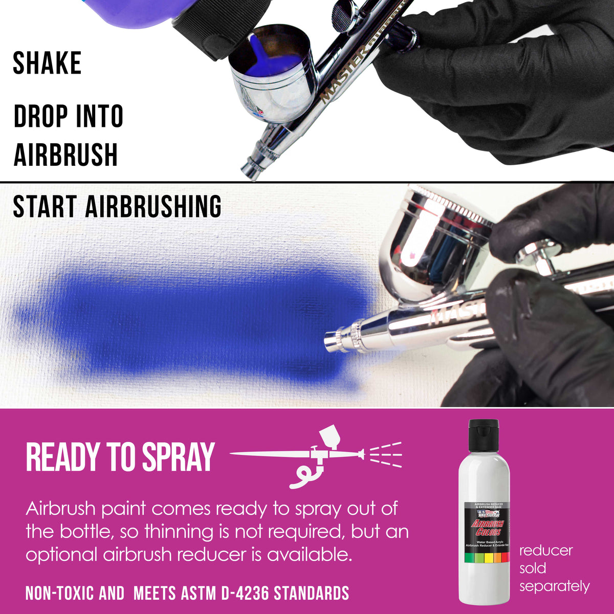 Magenta, Transparent Acrylic Airbrush Paint, 8 oz. Ready to Spray