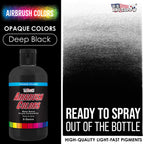 Deep Black, Opaque Acrylic Airbrush Paint, 8 oz. Ready to Spray