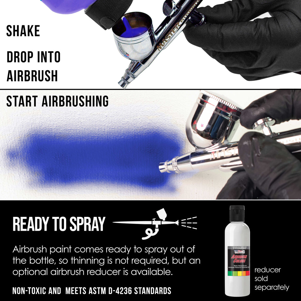 Deep Black, Opaque Acrylic Airbrush Paint, 8 oz. Ready to Spray