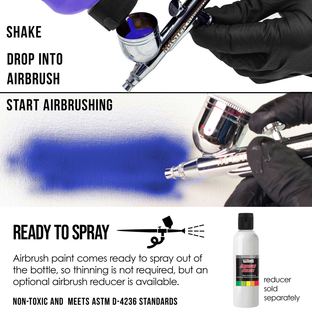 White, Opaque Acrylic Airbrush Paint, 8 oz. Ready to Spray  Air