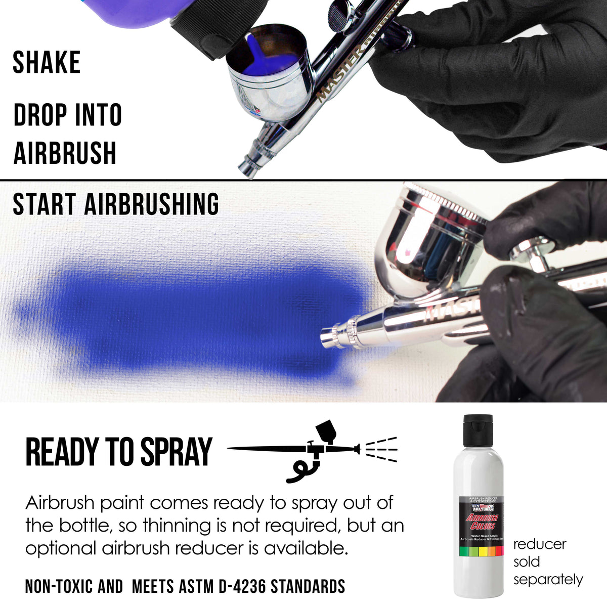 White, Opaque Acrylic Airbrush Paint, 8 oz. Ready to Spray  Air