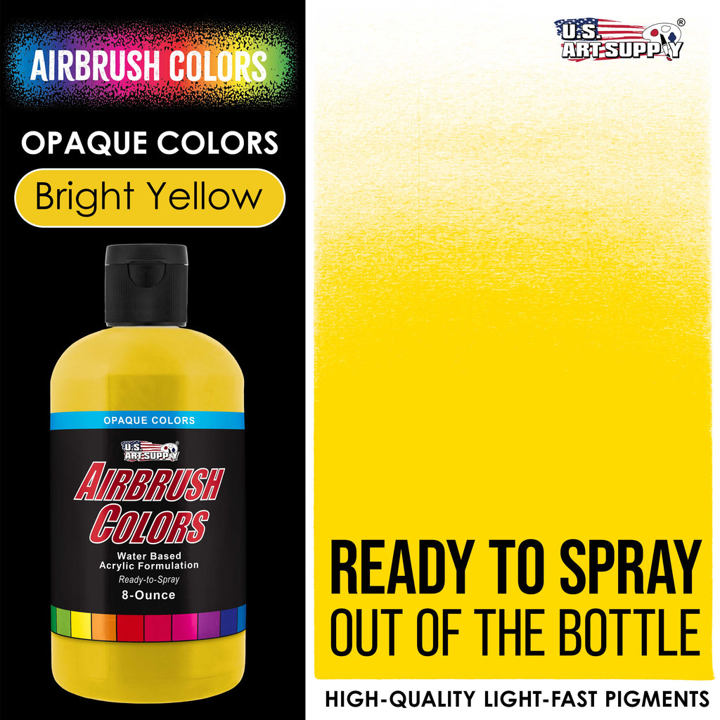 Bright Yellow, Opaque Acrylic Airbrush Paint, 8 oz. Ready to Spray
